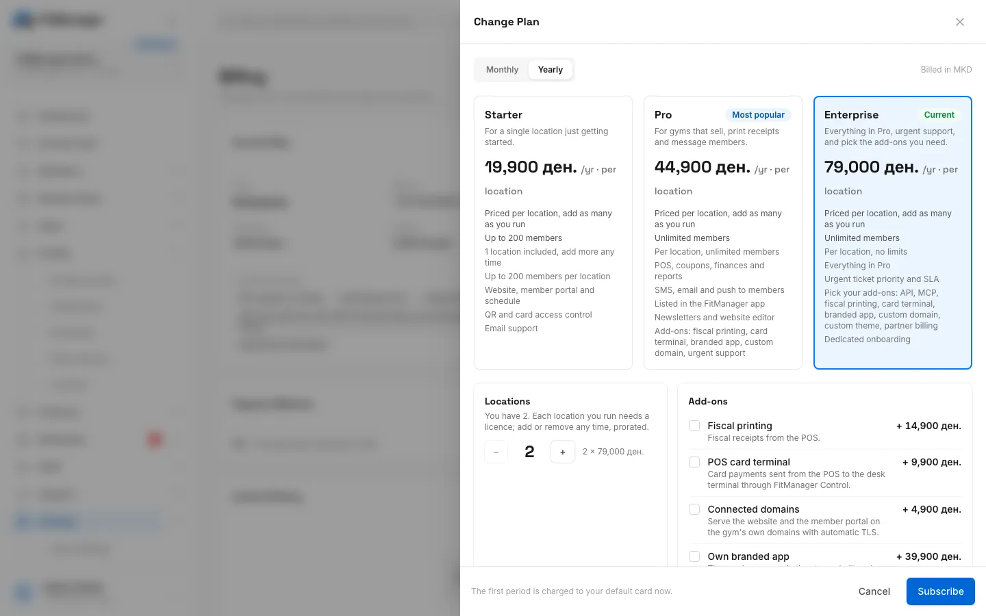 Step 4: Pick a plan. The price shown is for one location.