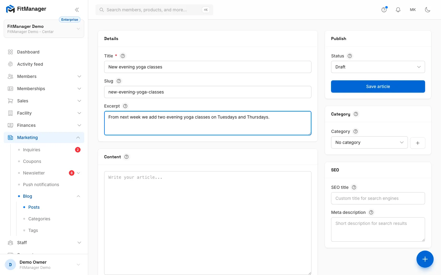 Step 4: Write the Content. Markdown works, for example