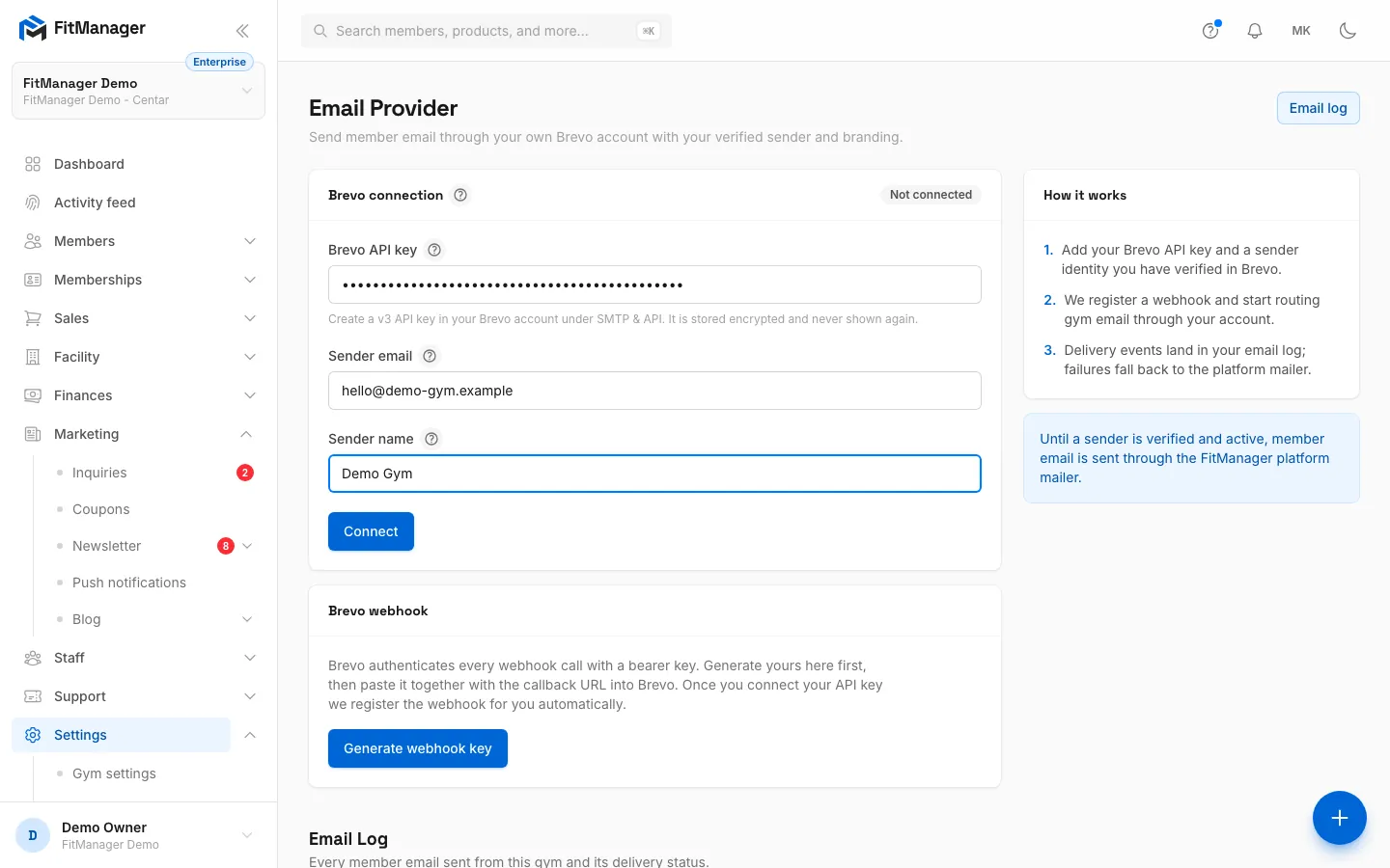 Step 6: The webhook card brings delivery events back. You only set it up by hand if automatic registration fails.