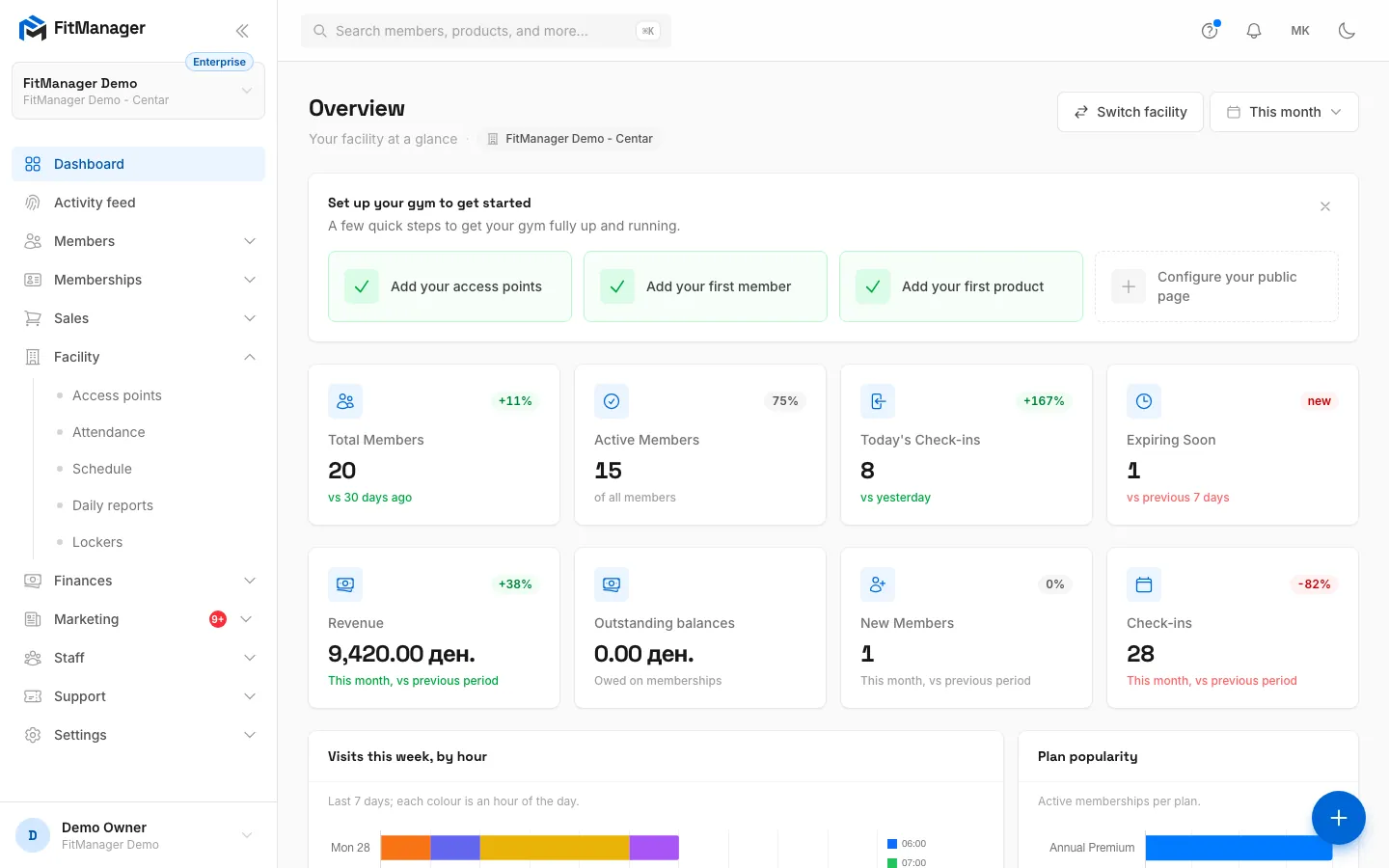 Step 5: Search members, products, plans and more from any page. Ctrl K jumps here.