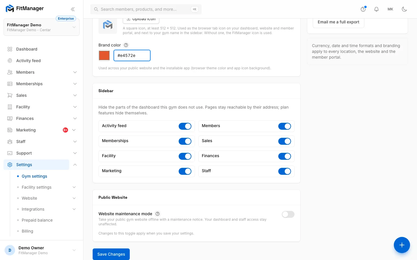 Step 7: Click Save Changes. Everything applies to every location at once.