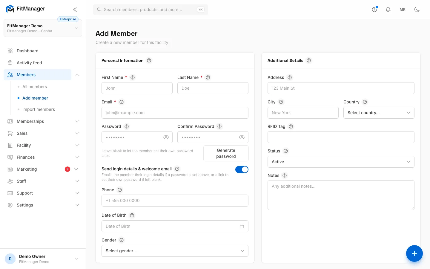 Step 2: Type the member's first name.