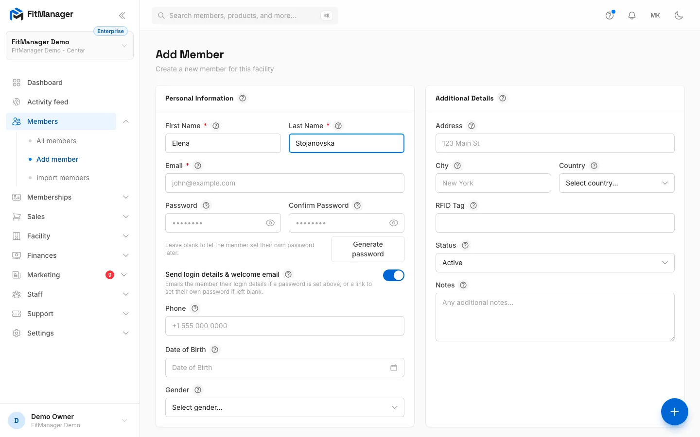 Step 4: Add their email. Members sign in to the portal with it and get their receipts there.