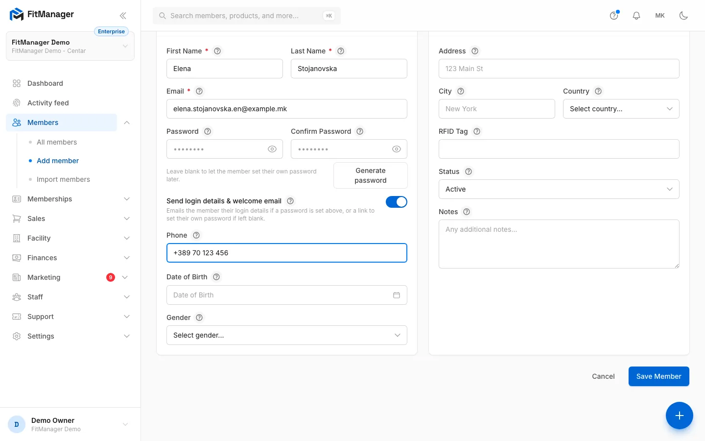 Step 7: Click Save Member.