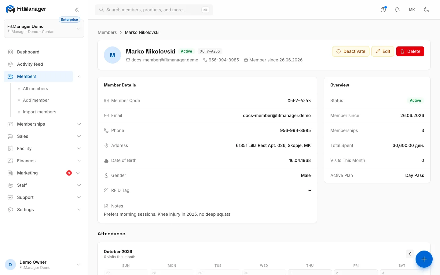 Step 9: Delete removes them from your lists. Only staff with the Delete members permission see it.