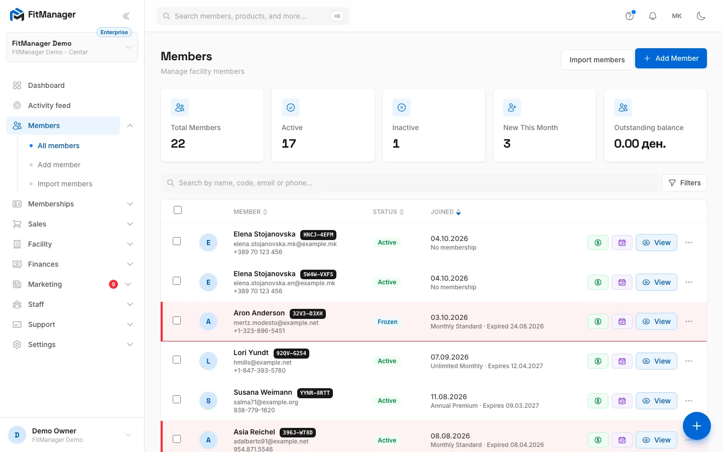 Step 1: On the Members page, click Import members.