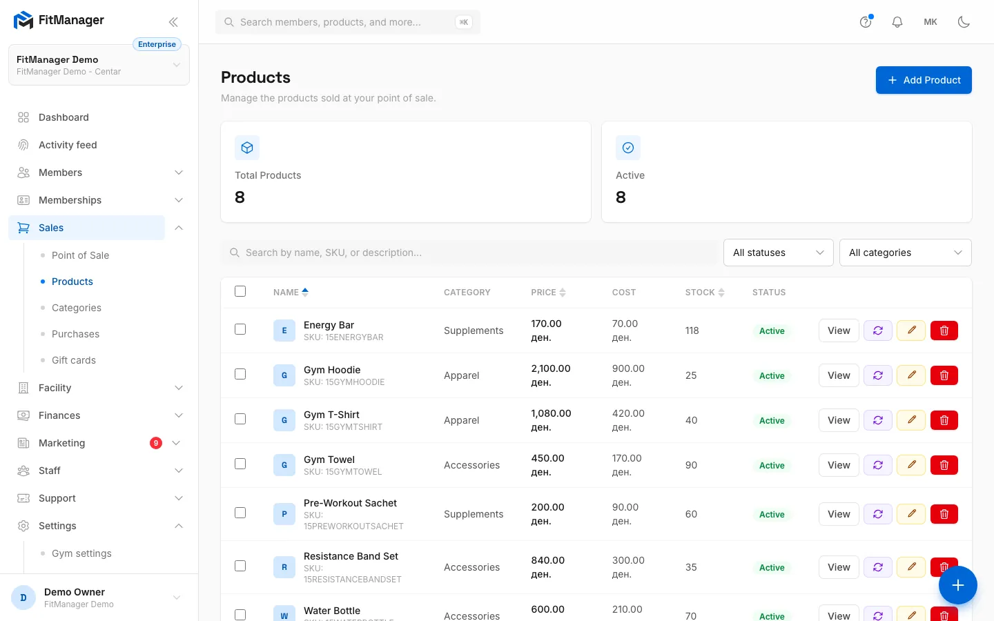 Step 1: On the Products page, click Add Product.