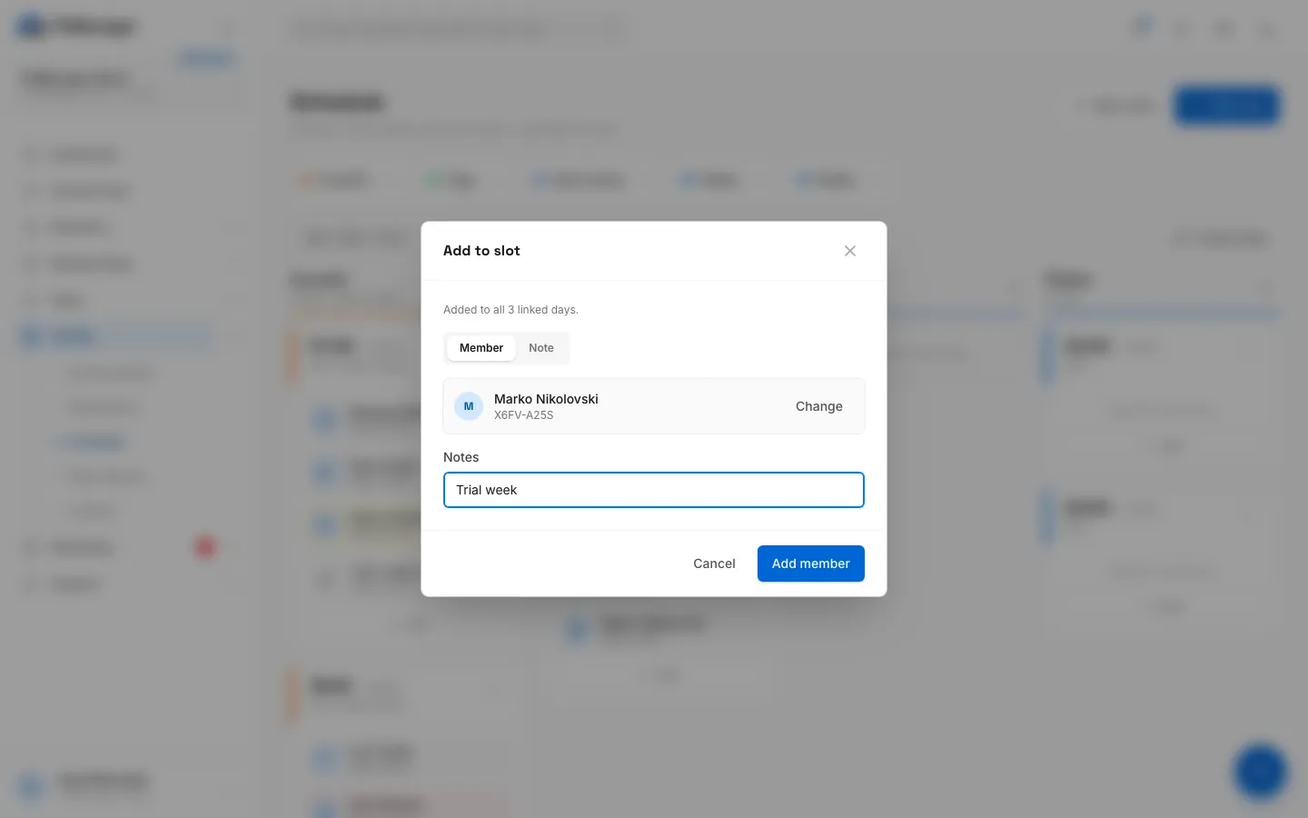 Step 7: Click Add member.