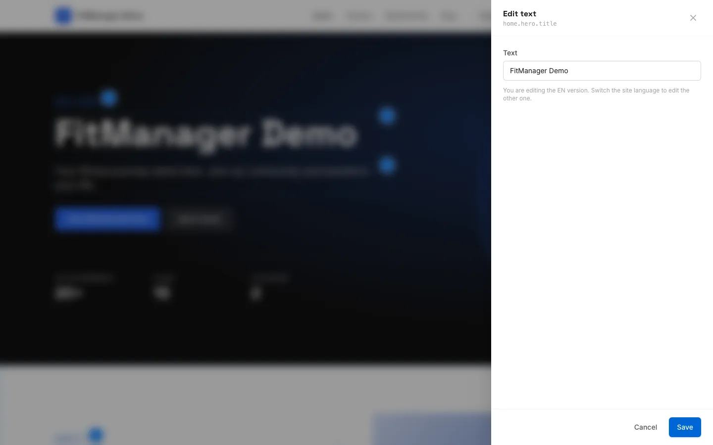 Step 4: Type the new text. You are editing the version for the language the site is shown in.